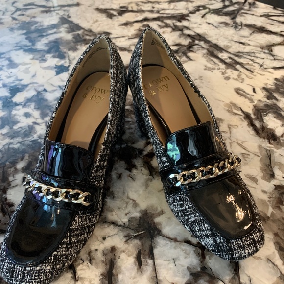 Crown& Ivy buckle loafer‎ heels. Worn about 5x - Picture 1 of 6
